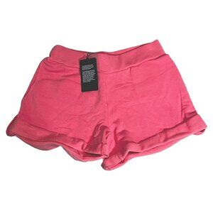 Chaser NWT Cuffed Hem Midrise Soft Sweater Shorts Sz Small Womens Bright Pink Po